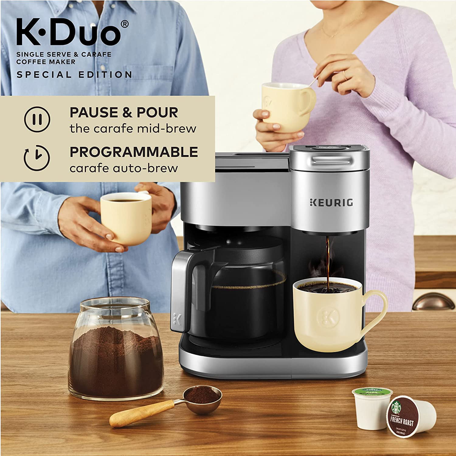 Keurig® K-Duo Special Edition Single Serve K-Cup Pod & Carafe Coffee Maker  - Silver, 1 ct - Foods Co.