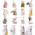 thumbnail image 1 of Rabbit Figures 16 Pcs Lovely Bunny Figurines Playset Rabbit Character Set Cake Topper Decoration Miniature Garden Animal Decoration Gift For Kid, 1 of 5