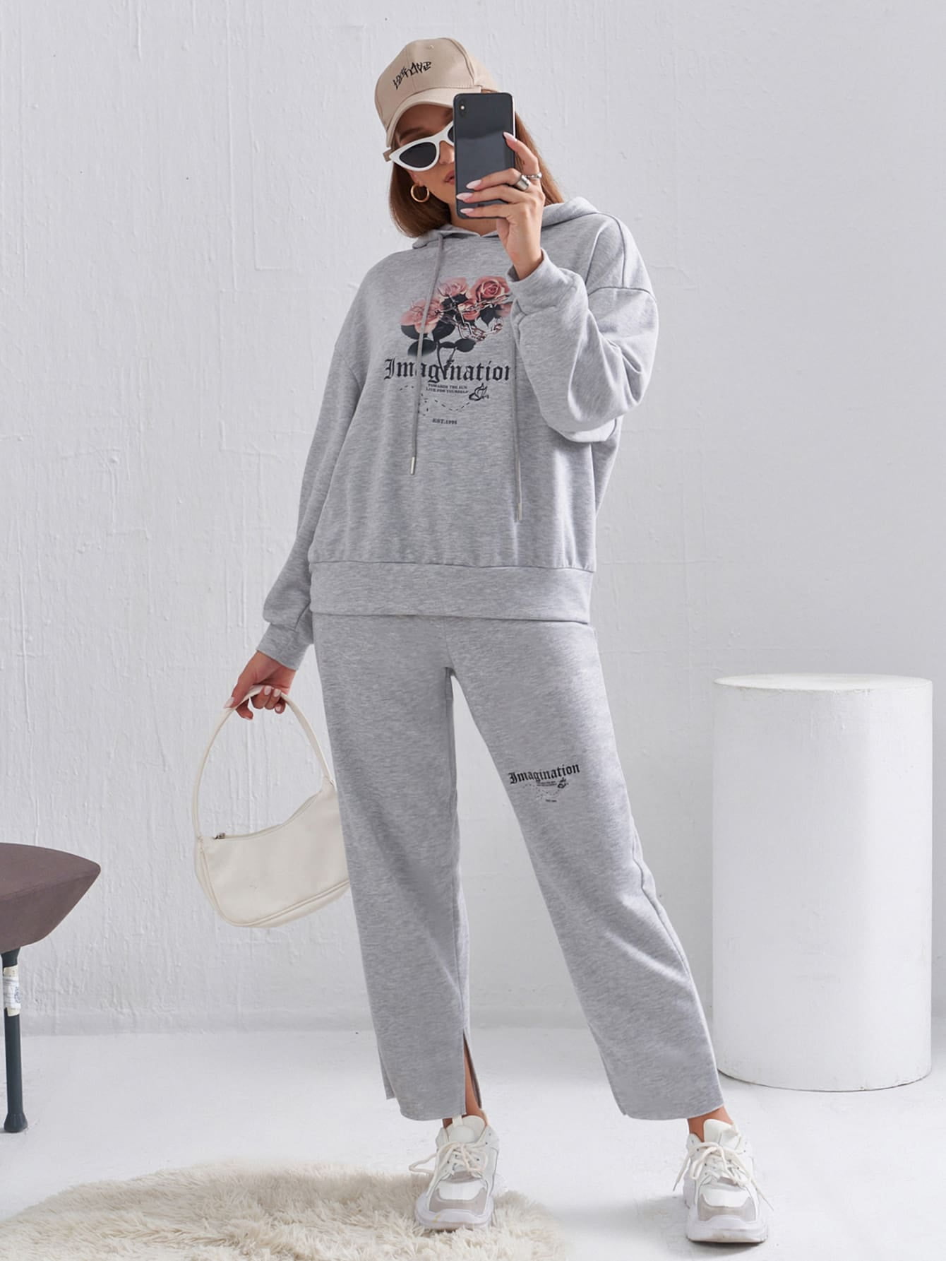 Women's Floral And Slogan Graphic Drop 