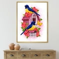 thumbnail image 2 of Designart 'Two Yellow and Blue Tit Birds Sitting Near The Nest' Traditional Framed Canvas Wall Art Print, 2 of 5