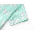 thumbnail image 4 of Beezizac Satin Pajamas for Girls-Light Green Silky Short-Sleeved Set with Charming White Bow Print Size 12, 4 of 7
