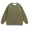thumbnail image 2 of Momasggi Men's Fleece Lined Sweatshirt Big and Tall Long Sleeve Crewneck Pullover Tops Fall Winter Outdoor Warm Sweatshirts Army Green 2XL, 2 of 3