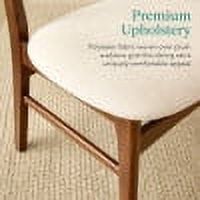 Best Choice Products 6-Piece Mid-Century Modern Upholstered Wooden Dining Set w/ 4 Chairs, Bench - Walnut/Cream