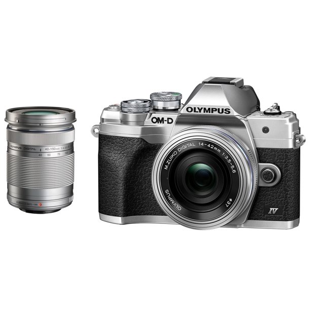 Olympus Om D E M10 Mark Iv Mark 4 Mirrorless Micro Four Thirds Digital Camera With M Zuiko Digital Ed 14 42mm F 3 5 5 6 Ez Lens And M Zuiko Digital Ed 40 150mm F 4 5 6 R Lens Silver Walmart Com