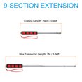thumbnail image 2 of Unique Bargains Telescopic Handheld Flagpoles 2M Sponge Handle Pole 9 Sections Red, 2 of 7