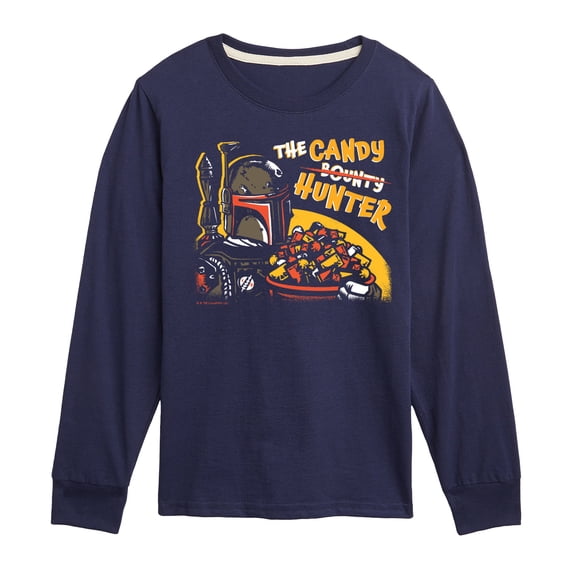 The Mandalorian - Candy Hunter - Youth Boys Long Sleeve Graphic T-Shirt