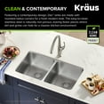 thumbnail image 4 of KRAUS Dex 33” Undermount 16 Gauge Stainless Steel Double Bowl Kitchen Sink, 4 of 8