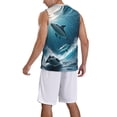 thumbnail image 2 of Pofeuu Ice Blue Ocean Cute Dolphin A Print Basketball Jersey, Shirts for Men Youth Basketball Jersey Crew Neck-Large, 2 of 6