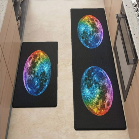 

Anti Fatigue Kitchen Mat Moon Colorful Kitchen Rugs Non Slip Cushioned Standing Mat for Sink Floor Laundry Office Desk Mid 17.3 x 29