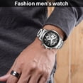 thumbnail image 3 of SKMEI Men's Watches Stainless Steel Chronograph Watch for Men Classic Skeleton Waterproof Watch Men with Date Luminous Quartz Mens Business Wristwatch, 3 of 8