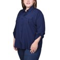 thumbnail image 2 of Plus Size 3/4 Sleeve Roll Tab Blouse, 2 of 3