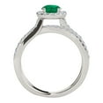 thumbnail image 2 of Aonejewelry 1.40 Carat Halo Emerald-Diamond Engagement Ring In 14k Solid White Gold, 2 of 3
