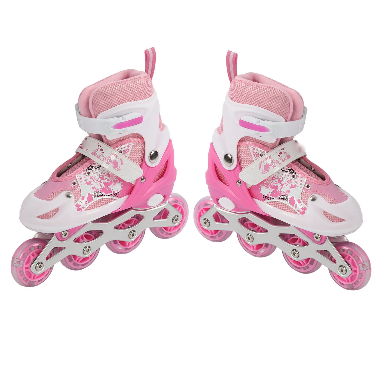 M Buder Adjustable Inline Skates for Kids Boys Girls, Blade Roller Skates with Light Up Wheels, Complete Set with Helmets and Pads for Indoor Outdoor Skating Activities (14.17 in / 36 cm Packaging)