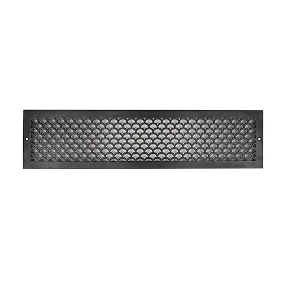 Scallop BASEBOARD 6"x24" Duct opening Solid Cast Aluminum Grill Vent Cover | Powder Coated| (Overall 8"x26")