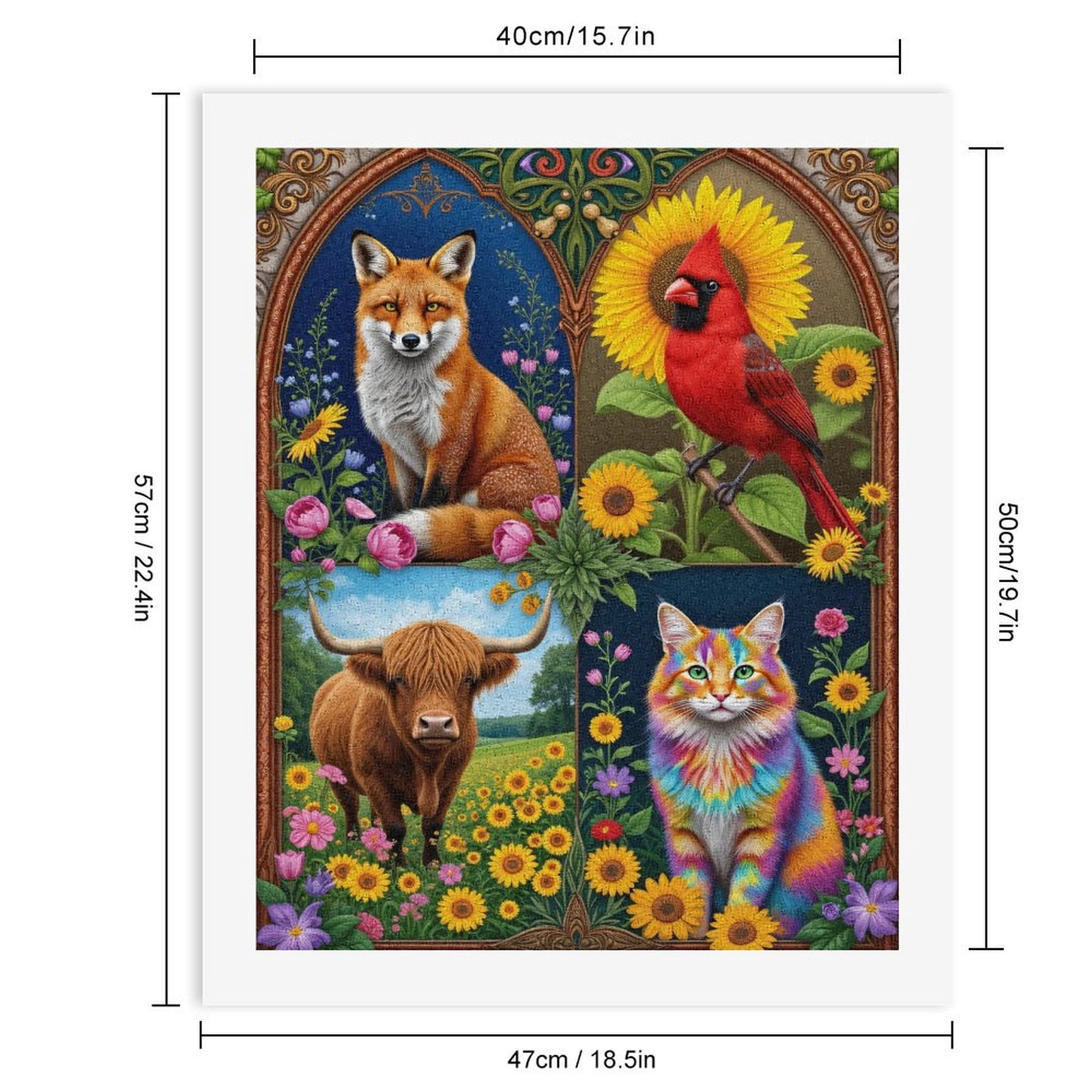 Paint By Numbers Kit for Adults Beginner - DIY Nature Animals Colorful Art Scene Canvas Painting Kits for Adults, Frameless Paint By Number for Adults for Home Wall Decor 16x20 Inch
