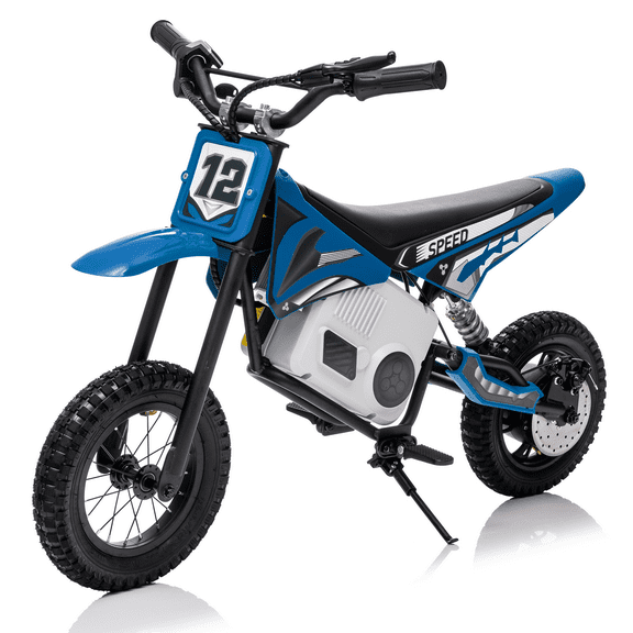 Kerry Yoo C11 36V Electric Dirt Bike for Kids 8-14, 350W Ride on Motorcycle, Electric Motorbike Teens,16 mph, High/Low Speeds-Blue