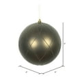 thumbnail image 2 of Vickerman 6" Gunmetal Matte and Glitter Swirl Ball Ornament, 3 per Box, 2 of 4