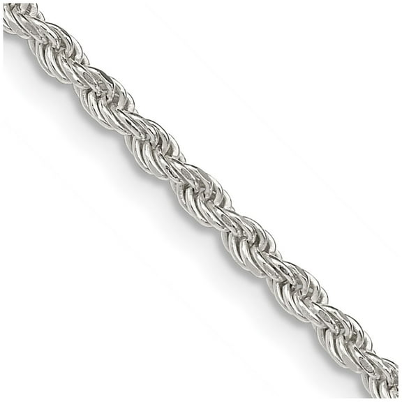 925 Sterling Silver Rope Chain Styles Necklace 2.25 mm Diamond-cut 16 inch