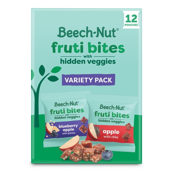 Beech-Nut Fruti Bites Toddler Snack with Hidden Veggies, Fruit Snack Variety Pack, 12 Pack