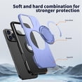 thumbnail image 5 of For iPhone 12 Ultra Slim Hybrid TPU+PC Protective Cover with Metal Rotation Holder , Compatible MagSafe, Military Grade Shockproof Phone Case Cover,Purple,For iPhone 12, 5 of 7