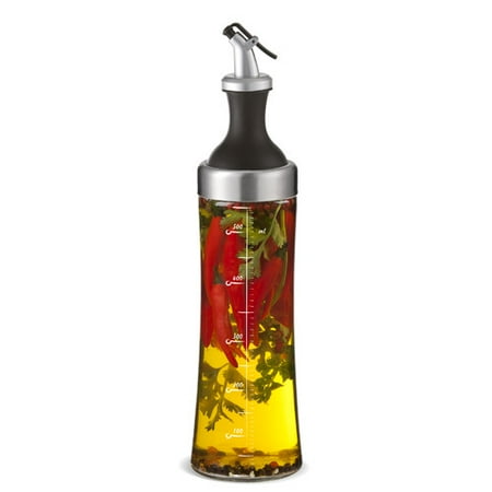 Cuisinox Italian Glass Oil and Vinegar Bottle Dispenser with Wide Infusion Neck and Dripless Spout, 8.7" x 3" (18.5 oz) (B00TWZW6LA)