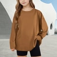 thumbnail image 2 of yillto Toddler Kids Basic Shirts Plain Long Sleeve Round Neck Loose Spring Summer Tshirts for Boys Girls, 2 of 7