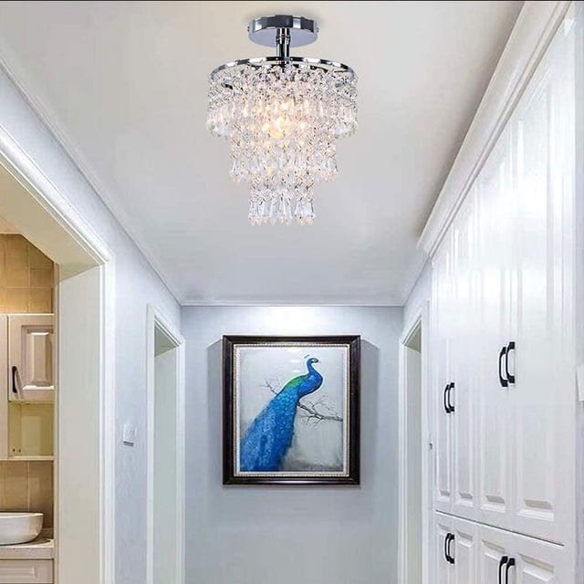 Lámpara de techo LED para pasillo, pasillo, sala de estar, dormitorio, restaurante clásico de cristal extremadamente hogareño