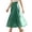 Green, variant on Womens Casual Mesh Midi Skirt Pleated A Line Long Skirt with Elastic High Waist Layered Tulle Flared Hem for Daily Wear