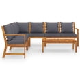 thumbnail image 3 of vidaXL Garden Lounge Set Dark grey Solid acacia wood Medium Modular, 3 of 6