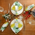 thumbnail image 4 of GZHJMY Lemon Stripes Leaves Cloth Napkins Washable Reusable Polyester Dinner Napkins 20 x 20 Inch for Home Weddings Parties Holiday Table Napkins Set of 6, 4 of 6