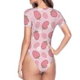 thumbnail image 4 of The Xecao Strawberries Women's Crew Neck Body Suit, a short-sleeved bodysuit and basic swimsuit, both comfort and style for dating and daily life, 4 of 9