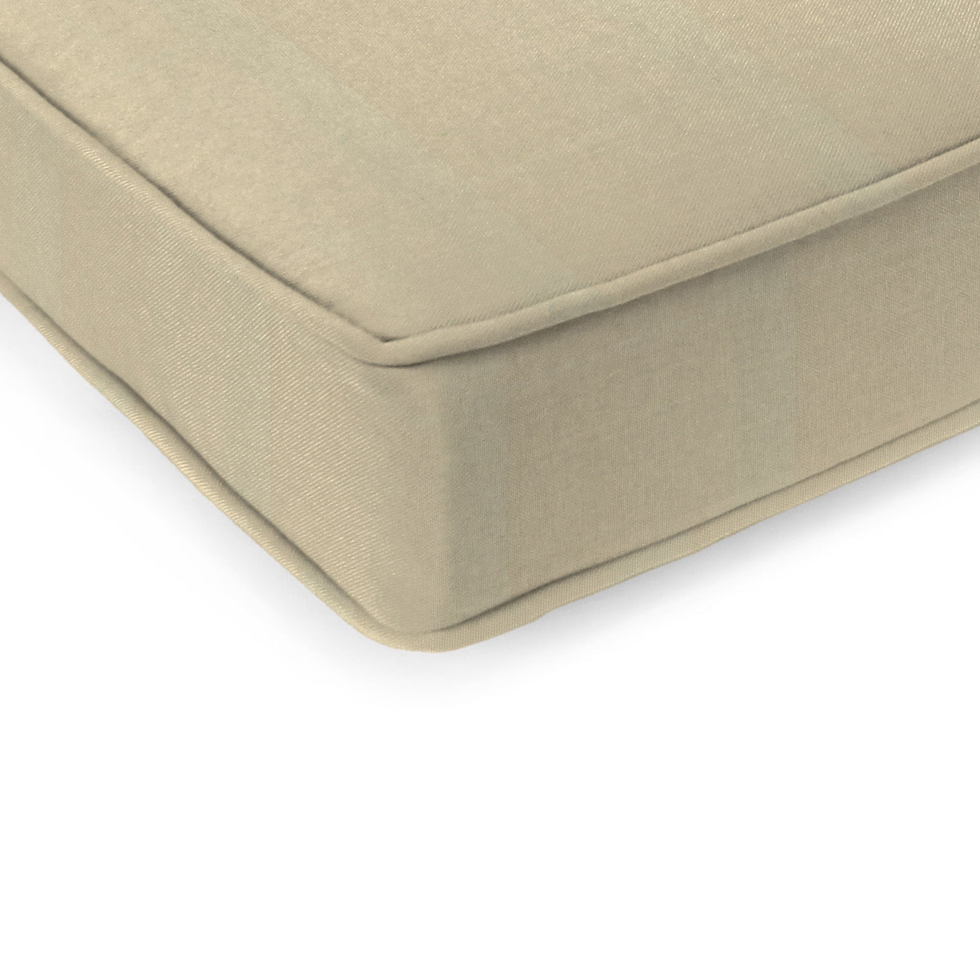 Jordan Manufacturing 47" x 17" Canvas Pebble Beige Solid Rectangular Outdoor Settee Swing Bench Cushion with Ties and Welt