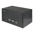 thumbnail image 1 of StarTech.com 2 Port Triple Monitor DisplayPort KVM Switch, 4K 60Hz UHD HDR, Desktop 4K DP 1.2 KVM with 2 Port USB 3.0 Hub (5Gbps) & 4x USB 2.0 HID Ports, Audio, Hotkey Switching, TAA - Keyboard/Video/Mouse Switch - KVM / audio switch - 2 x KVM / audio - desktop - TAA Compliant, 1 of 8