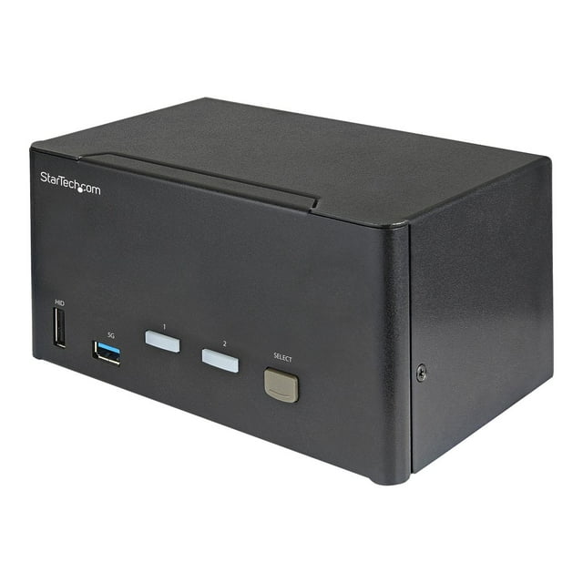 StarTech.com 2 Port Triple Monitor DisplayPort KVM Switch, 4K 60Hz UHD HDR, Desktop 4K DP 1.2 KVM with 2 Port USB 3.0 Hub (5Gbps) & 4x USB 2.0 HID Ports, Audio, Hotkey Switching, TAA - Keyboard/Video/Mouse Switch - KVM / audio switch - 2 x KVM / audio - desktop - TAA Compliant
