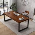thumbnail image 3 of Wood Standing Office Desk Legs Long Vanity Executive Computer Desks Bedroom Shelf Escritorios De Ordenador Modern Furnitures My Lux Decor Round, 3 of 24