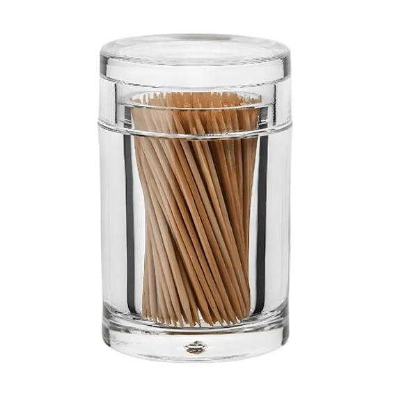 ACDANC Thicken Toothpick Holder Cotton Swab Box Acrylic Home Use Table Small Transparent Toothpick Canister for Dining Room (Type E)