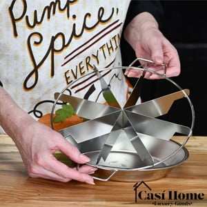 CASI HOME Pie Cutter Press, Stainless Steel 18/8 Gauge, Commercial Grade, Circle Pie Cutter with Side Handles, Non Stick Pie Cutting Divider, 10 Inch