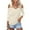 Beige, variant on New Summer Oversize 3/4 Sleeve Shirts for Womens 2024 Fashion Solid Color V-Neck Pullover Strapless Tops Shirts Blouse