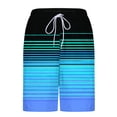 thumbnail image 4 of Nuoqisi Men's Swim Trunks with Compression Liner Loose Fitted Drawstring Stretch Elastic Waist Stripe Bathing Suit Beach Swimsuits, 4 of 6