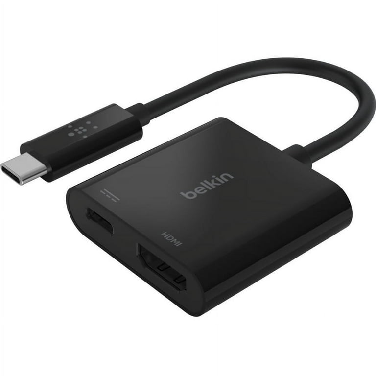 Belkin USB C to HDMI Adapter + USBC Charging Port to Charge While You  Display, Supports 4K UHD Video, Passthrough Power up to 60W for Connected  Devices, Compatible with MacBook, iPad, Windows 