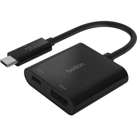 Belkin USB C to HDMI Adapter   USBC Charging Port to Charge While You Display, Supports 4K UHD Video, Passthrough Power up to 60W for Connected Devices, Compatible with MacBook, iPad, Windows