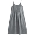 thumbnail image 5 of fheaev Women's Midi Dress Adjustable Spaghetti Strap Sleeveless Pleated Front Flowy for Casual Dark Gray XL, 5 of 9