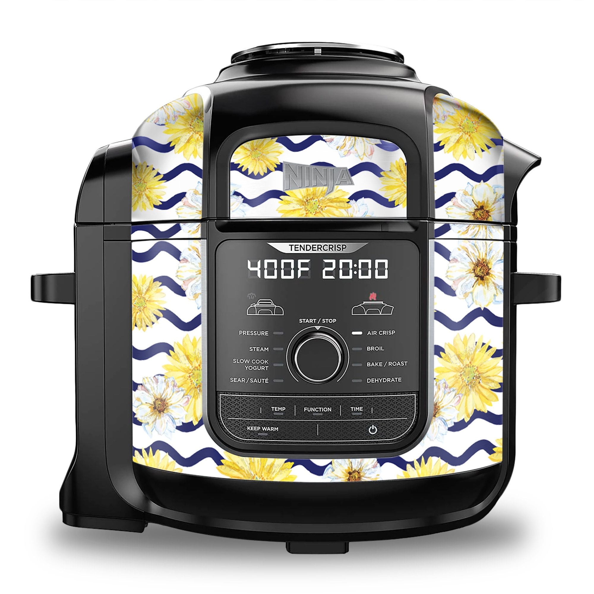 Skin Wrap for Ninja Foodi 8 Quart QT Accessories Cover Sticker Wraps fit Ninja Foodi 8 Quart QT Mdl FD402 LP3 Daisy Blue Waves Walmart