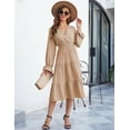 thumbnail image 7 of Women's Spring Dress, Long Sleeve Mini Tunic Casual V Neck Wedding Guest Dresses, 7 of 7