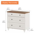 thumbnail image 5 of White Nightstand with 3 Drawers, 34 Inch Large Wood Bedside Table, Modern Sofa Side End Table, Chest of Drawers for Bedroom & Living Room, 5 of 9