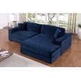 thumbnail image 2 of Liam 2-Piece Oversized Sectional Chaise Sofa with Comfy Deep Seat Blue, 2 of 5