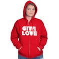 thumbnail image 3 of Give Love Heart Kindness Happiness Women Plus Size Zipper Hoodie Brisco Brands 5X, 3 of 5