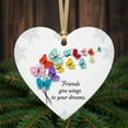thumbnail image 1 of Adorno de Cristal Marino En Forma de Corazón para Decorar Tu Hermana | Regalo Artesanal para Recordar | Adorno Navideño para Colgar En El Árbol, 1 of 1