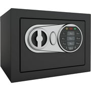 Goldenkey Small Safe Box for Money, Digital Home Safe Box with Keys&Code for Money, Cash and Coin, Security Mini Safe for Kids Personal Items for Hotel, House Black
