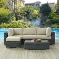 thumbnail image 2 of Modern Contemporary Urban Design Outdoor Patio Balcony Five PCS Sectional Sofa Set, Beige, Rattan, 2 of 7